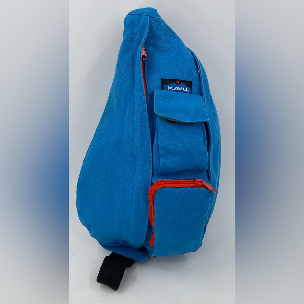 KAVU Rope Bag Sling‎ Backpack Cross Body Commuter Travel Light Blue & Orange